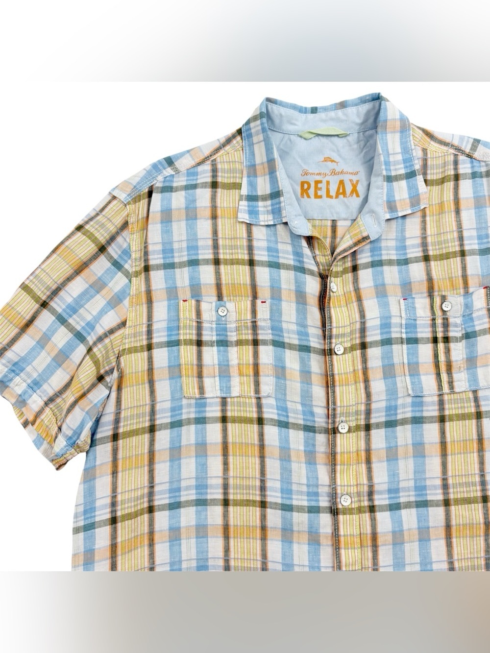 Tommy Bahama Relax Linen Blend Short-Sleeve Button Down Shirt XL